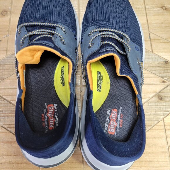 Skechers Slip Ins Shoes Mens Size 13 Delson 3.0 Roth Blue Sneaker Boat Style - Picture 10 of 11